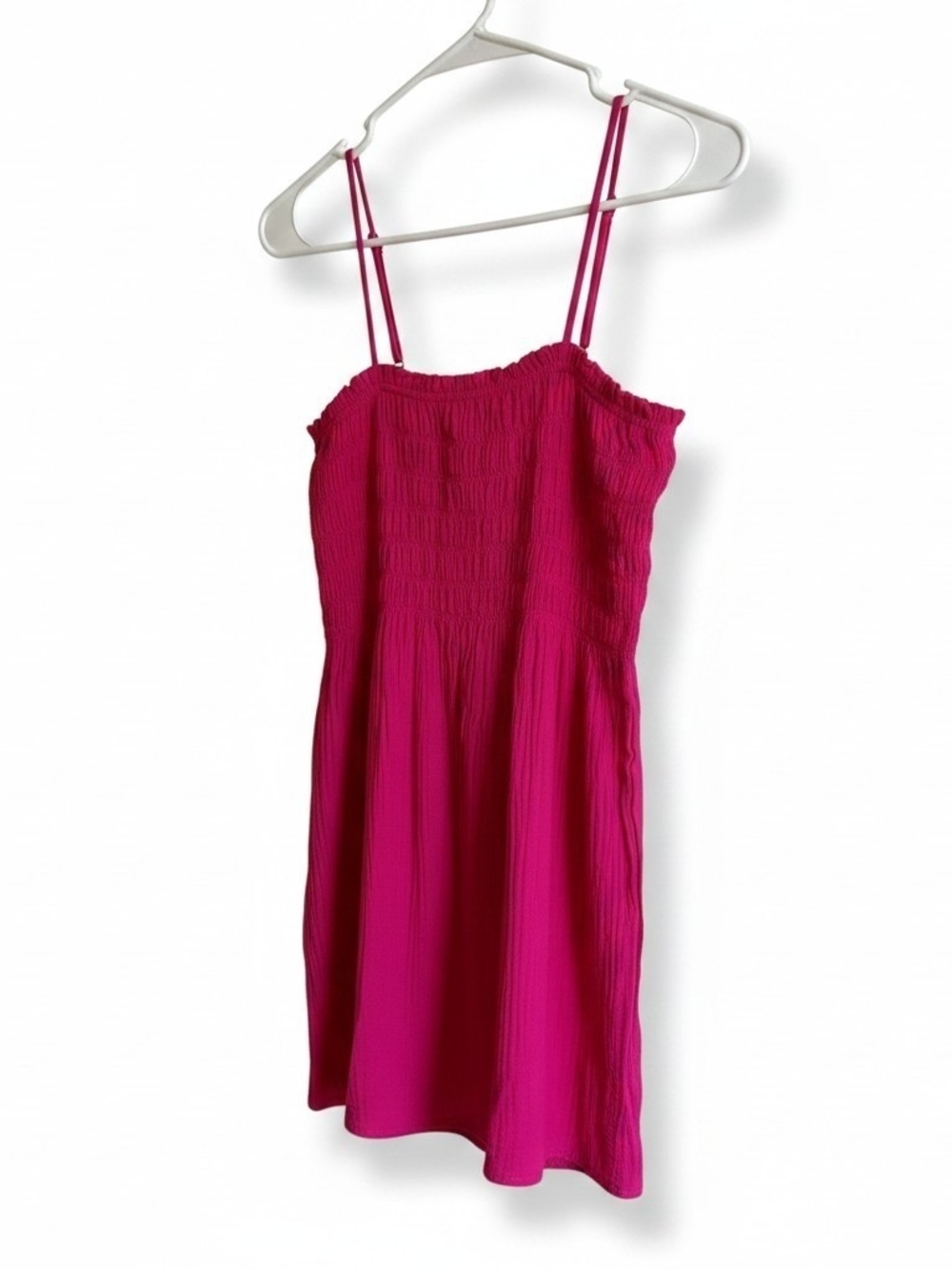 Time and Tru Hot Pink Smocked Mini Dress
